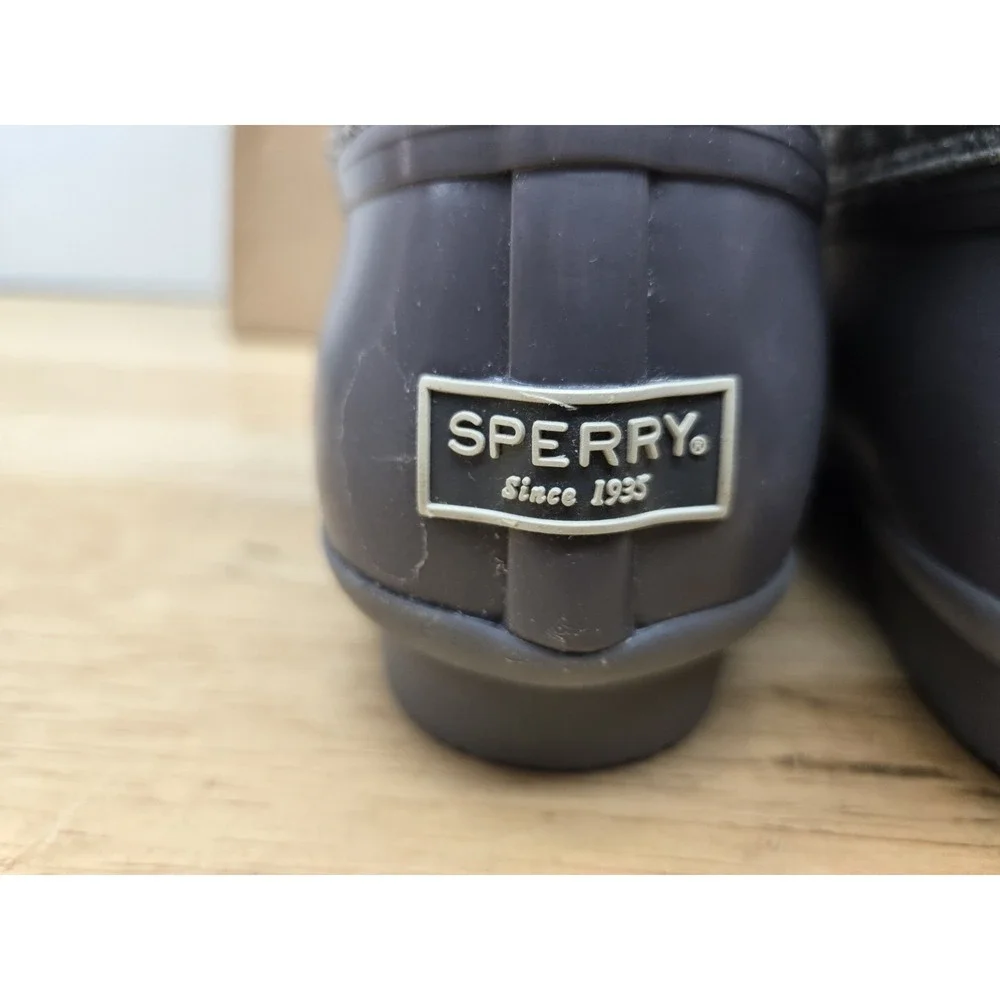 Sperry Women's Saltwater Silver LEOJAC Waterproof Duck Boots Size 8.5 M